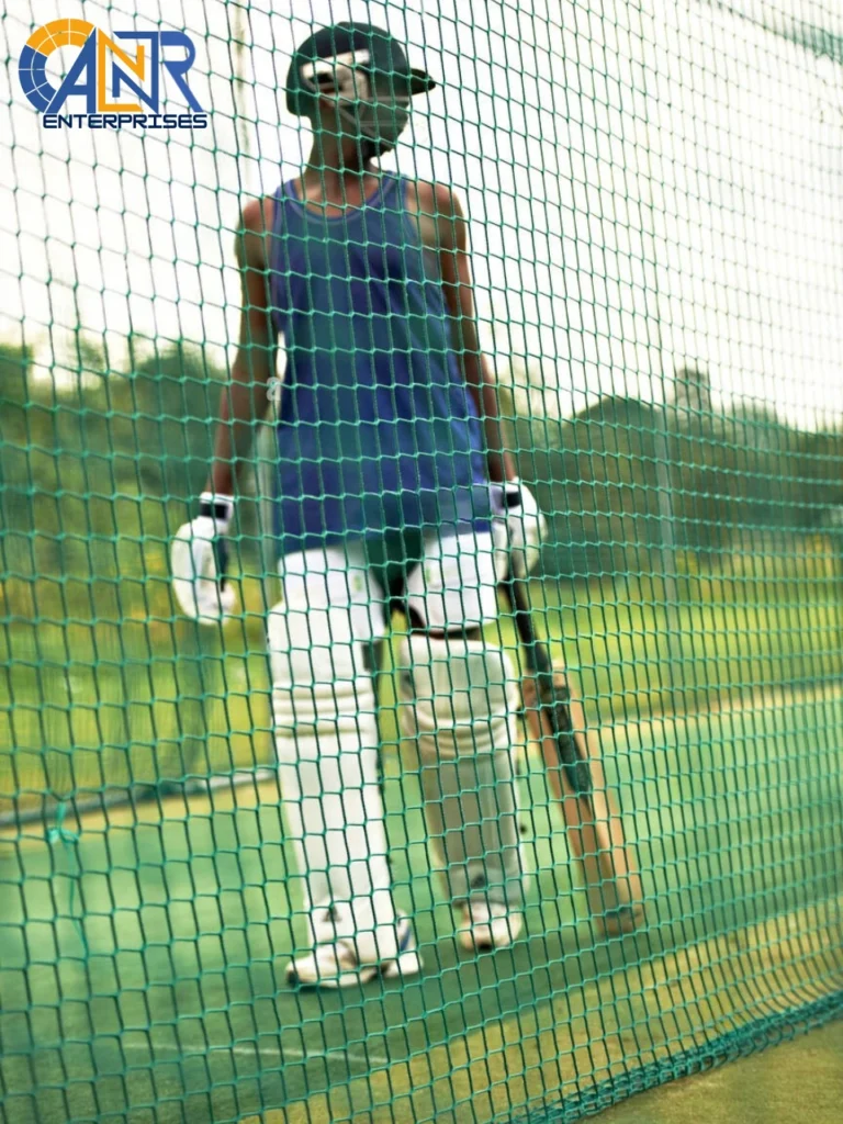 Cricket Practice Nets 1 Cricket practice net with pitch marking and lighting